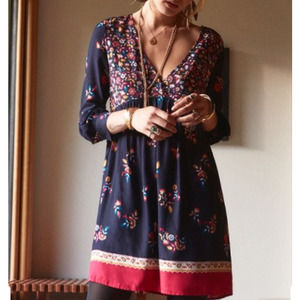 Sézane Daphna Floral Long Sleeve Dress 36